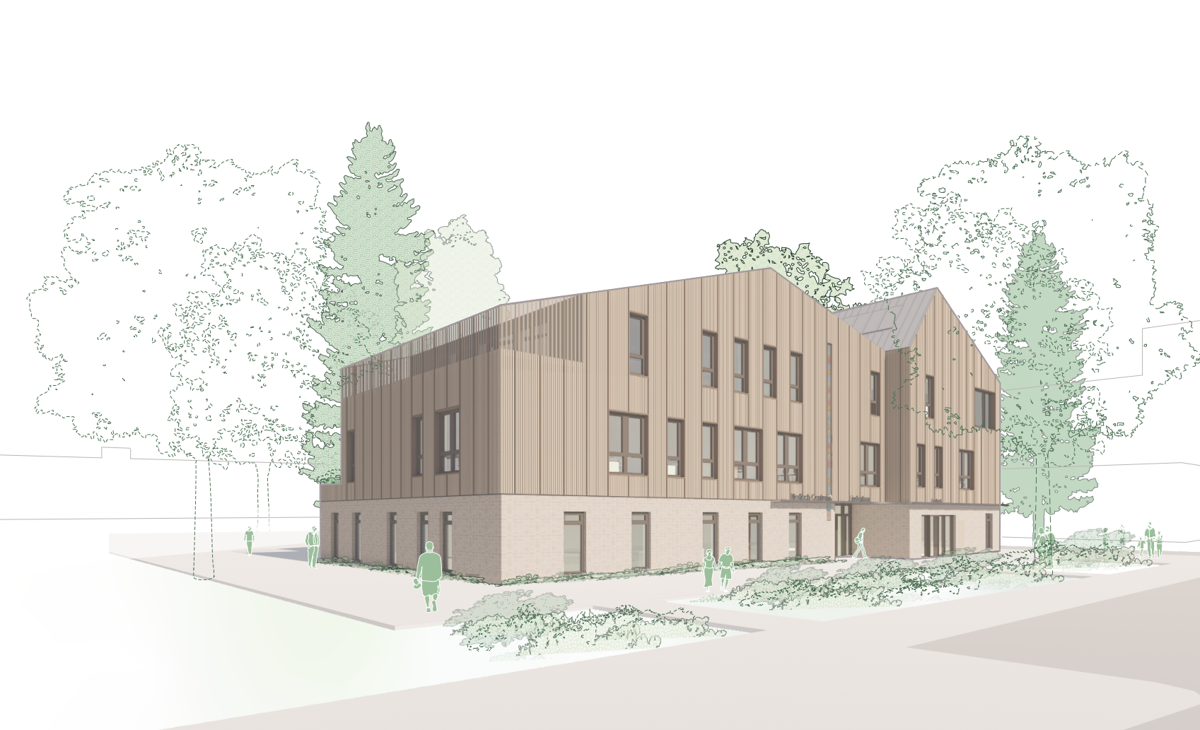 Gevel linkerzijde vanaf de Lindenlaan